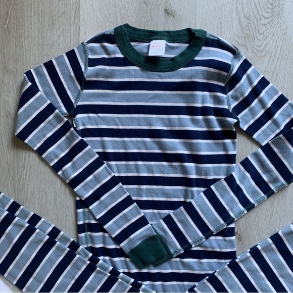 NWOT Hanna Andersson‎ Navy Blue Striped Unisex 12 Pajama Set - Picture 1 of 8